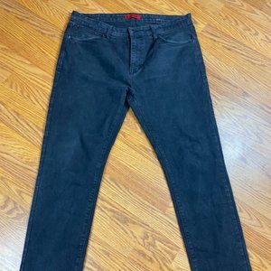 Men's MBX slim Stretch Black Washed Faded Jeans 38x32.